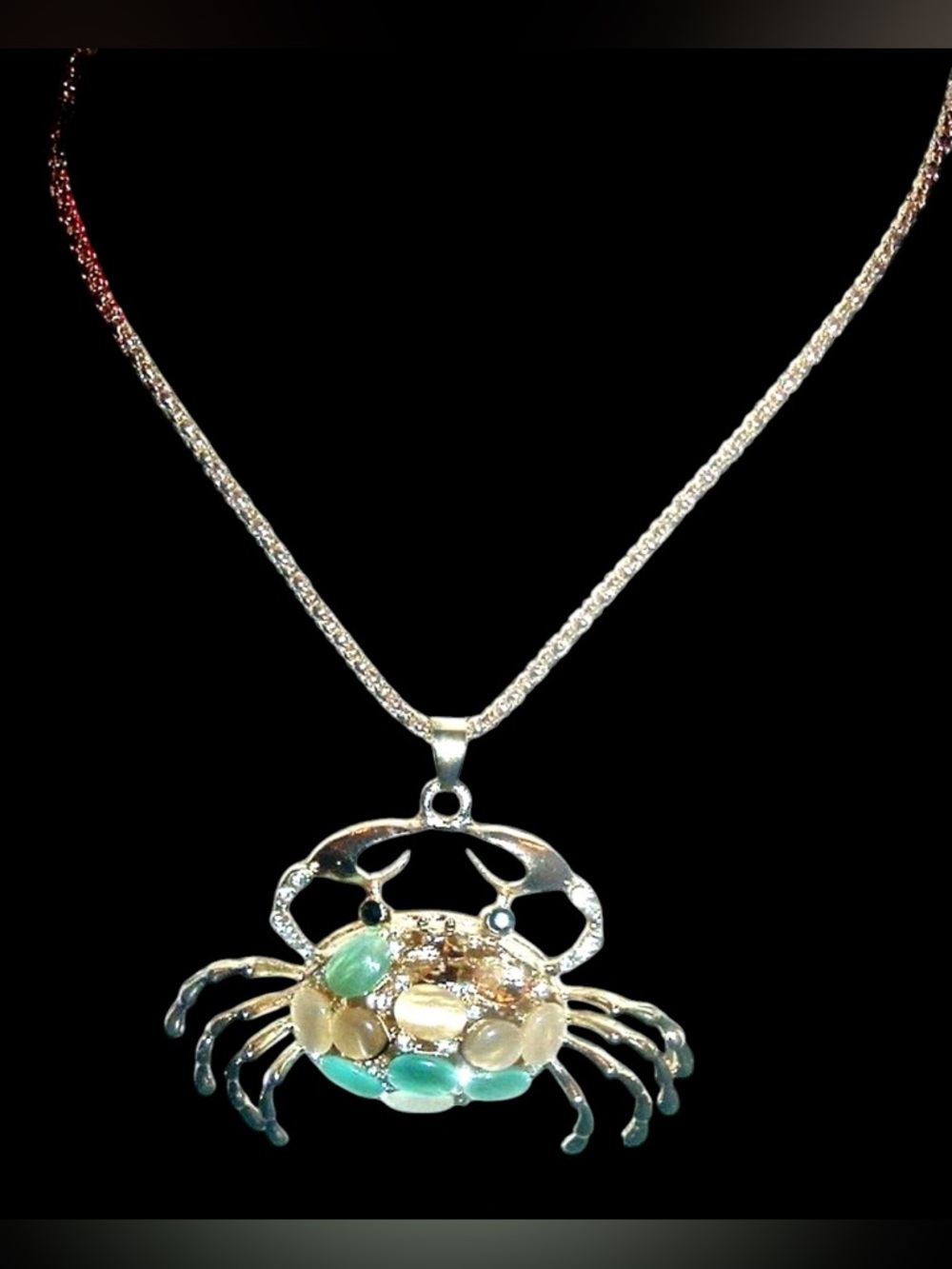 Betsy Johnson Sterling Crab Pendant Necklace NWOT